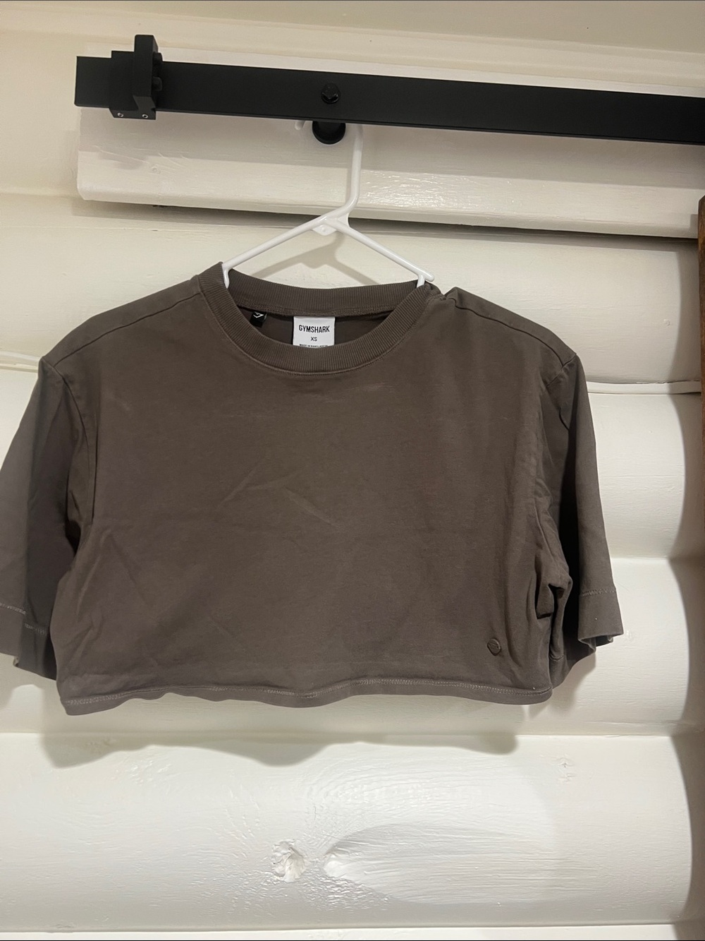 Gymshark Cropped Tee in Taupe Brown